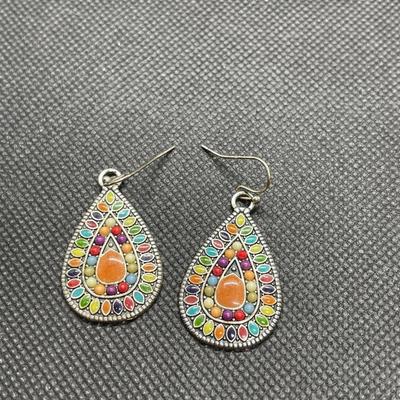 Colorful teardrop earrings