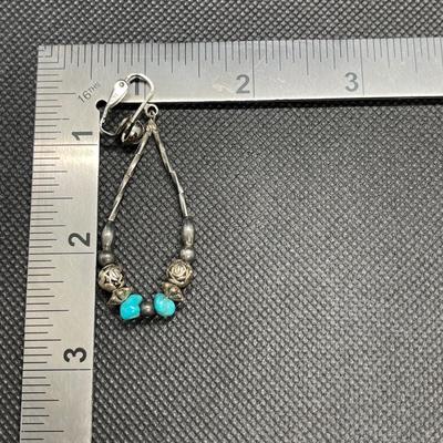 Vintage Silver & turquoise tear drop earrings