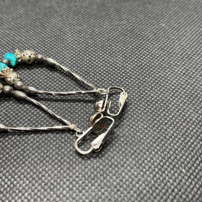 Vintage Silver & turquoise tear drop earrings