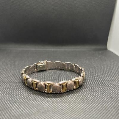 Tri colored silver 925 bracelet 8â€