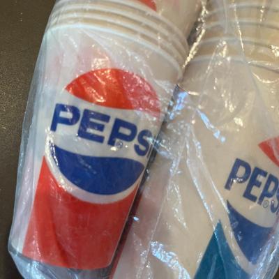 Vintage Pepsi Waxed Paper tumblers w/ lids