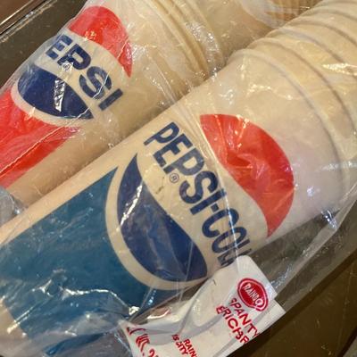 Vintage Pepsi Waxed Paper tumblers w/ lids