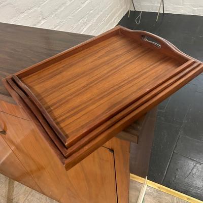 Mid Century Teak Nesting Tray Set