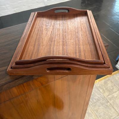 Mid Century Teak Nesting Tray Set