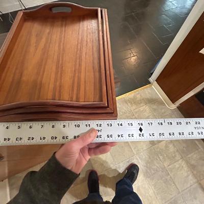 Mid Century Teak Nesting Tray Set