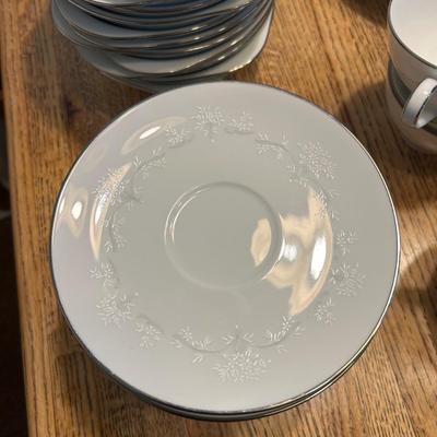 Porcelain China Set by Noritake, Whitebrook Pattern - all pieces seen