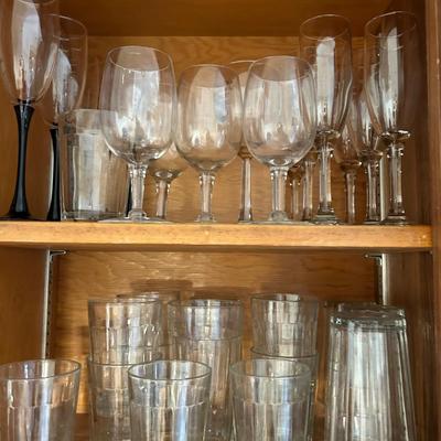 Glass Stemware, misc kitchen lot