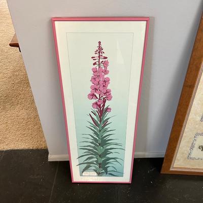 Framed flower print - Fireweed plant -