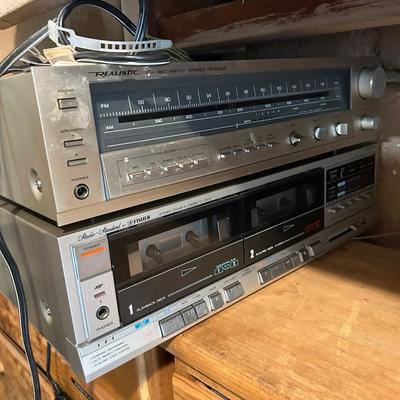 Vintage electronics by realistic, tape, deck, receiver, speakers. As seen.
