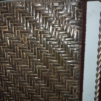 2 PANEL WROUGHT IRON AND WICKER ROOM SCREEN