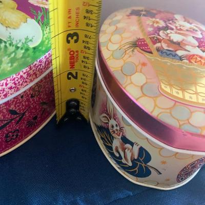 Vintage Easter Lot Baret Made in England Tins + Eggs