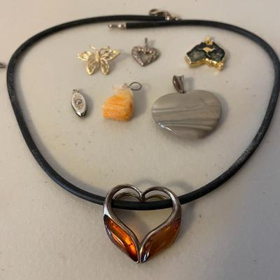 Two Necklaces and Assortment of Pendants