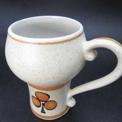 Small Vintage Stoneware Pedestal Drinking Cup
