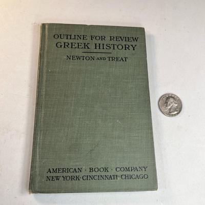 "OUTLINE FOR REVIEW: GREEK HISTORY" BOOK c. 1931