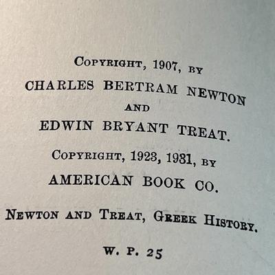 "OUTLINE FOR REVIEW: GREEK HISTORY" BOOK c. 1931