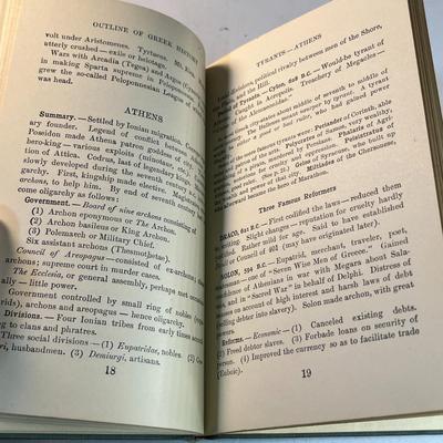 "OUTLINE FOR REVIEW: GREEK HISTORY" BOOK c. 1931