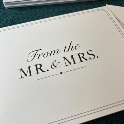 SET OF 49 WEDDING THANK YOU CARDS "FROM THE MR. & MRS." WITH ENVELOPES