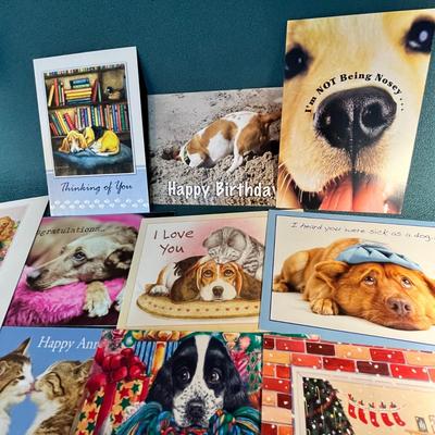 ASSORTMENT OF 14 VARIOUS OCCASION GREETING CARDS FROM HUMANE SOCIETY w/ENVELOPES