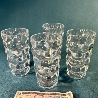 COOL NACHTMANN GERMANY CRYSTAL TUMBLERS SET OF 4 BUBBLE DESIGN