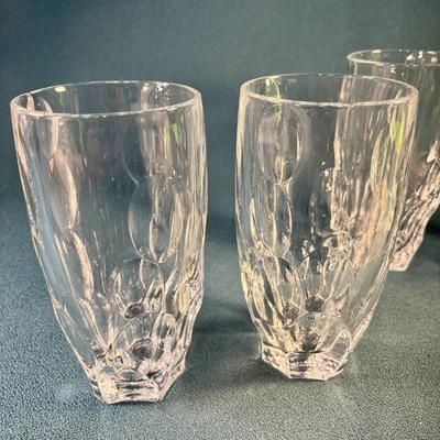 CLASSY SET OF 4 NACHTMANN GERMANY CRYSTAL TUMBLERS DIVET DESIGN