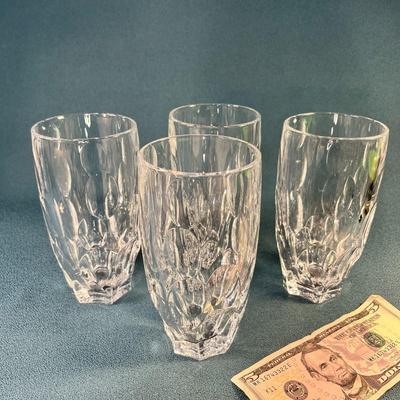 CLASSY SET OF 4 NACHTMANN GERMANY CRYSTAL TUMBLERS DIVET DESIGN