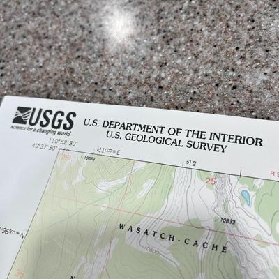USGS TOPOGRAPHICAL MAP- GRANDADDY LAKE QUADRANGLE in NORTHERN UTAH