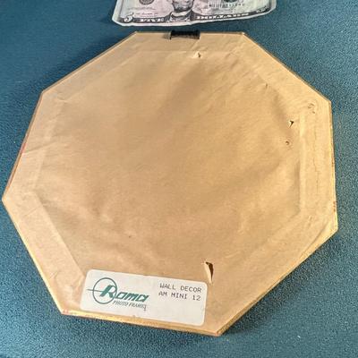 SMALL FANCY GOLD OCTAGONAL FRAMED MIRROR