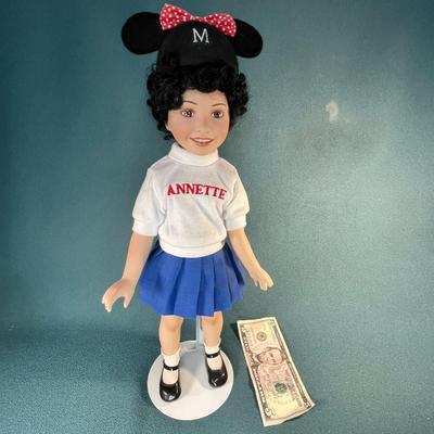 DISNEY "ANNETTE" DOLL ON STAND  DESIGNER SONJA A. BRYER 