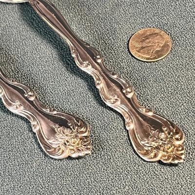 SILVER PLATED FANCY SERVING SPOON & FORK PAIR