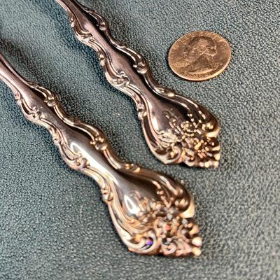 FANCY SILVER PLATED SERVING FORK & SPOON PAIR 