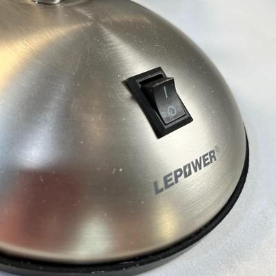 BRUSHED METAL FLEXIBLE ARM DESK LAMP