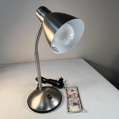 BRUSHED METAL FLEXIBLE ARM DESK LAMP