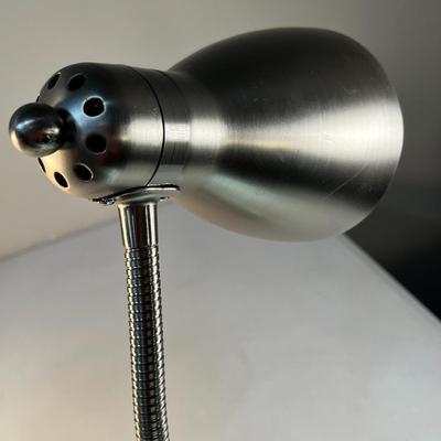 BRUSHED METAL FLEXIBLE ARM DESK LAMP