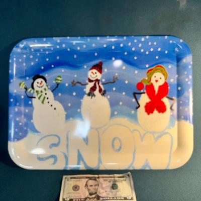 FUN COLORFUL SNOWMEN TRAY