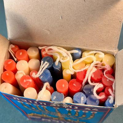 BOX OF 44 MENORA CHANUKA CANDLES MADE IN ISRAEL
