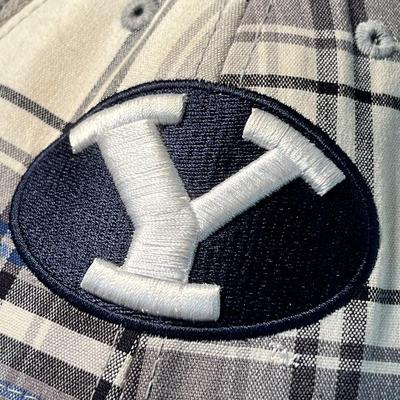 BLUE, GREY PLAID BYU "Y" BALL CAP
