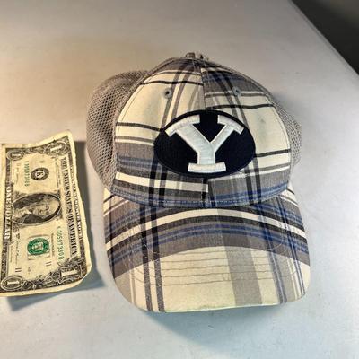 BLUE, GREY PLAID BYU "Y" BALL CAP