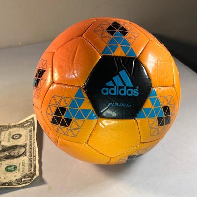ORANGE, BLACK, BLUE ADIDAS "STARLANCER" SOCCER BALL SIZE 3