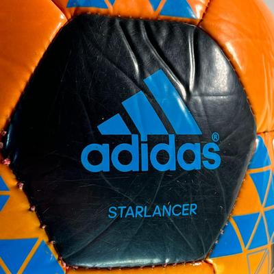 ORANGE, BLACK, BLUE ADIDAS "STARLANCER" SOCCER BALL SIZE 3