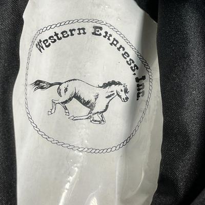 BLACK FELT COWBOY HAT WITH BLACK & GOLD BAND  SIZE 7-1/4  MADE IN MEXICO