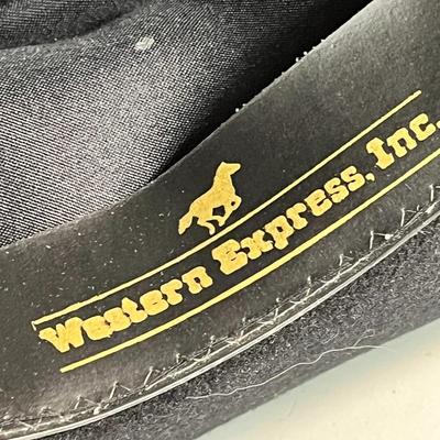 BLACK FELT COWBOY HAT WITH BLACK & GOLD BAND  SIZE 7-1/4  MADE IN MEXICO