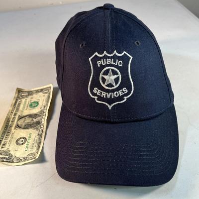 PUBLIC SERVICES CROSSING GUARD BALL CAP NAVY BLUE WITH SILVER STITCHING
