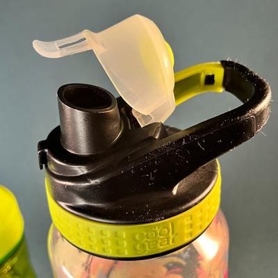 PAIR OF COLORFUL WATER BOTTLES: NALGENE AND COOL GEAR  ONE IS SIPPY CUP STYLE