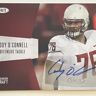 Kansas City Chiefs Cody O'Connell signed 2018 Sage Hit Premier Draft #A-8 trading card