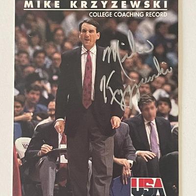NCAA Coach Mike Krzyzewski 1992 Skybox #96 signed trading card 