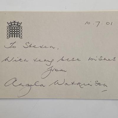 MP Angela Watkinson original signature 