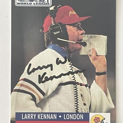 London Monarchs Larry Kennan signed 1991 Pro Set World League #703 trading card