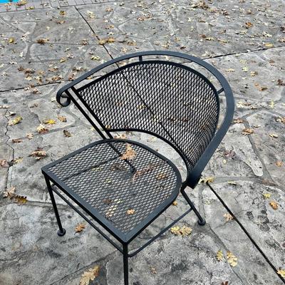 Patio furniture set, table, and four chairs