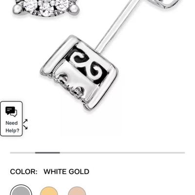 Macys diamond stud earrings 1/3 ctw 14k white gold