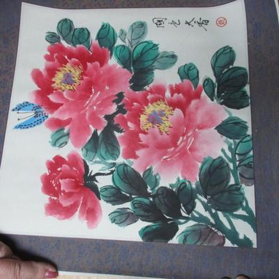 Chinese Painted Art On Silk Paper Approx 16